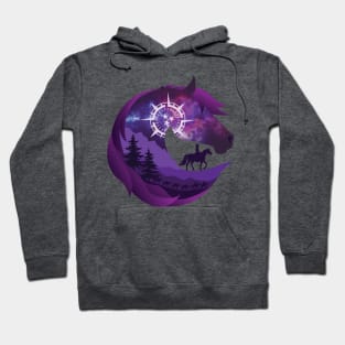 Horse Head Trail Riding Silhouette • Galaxy Hoodie